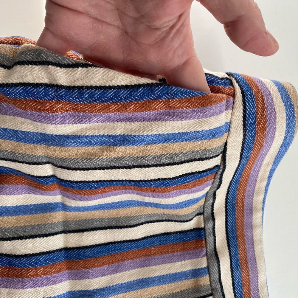 LOFT Riviera Linen Blend Multi-Color Striped Short Shorts Size 4 - Picture 6 of 11